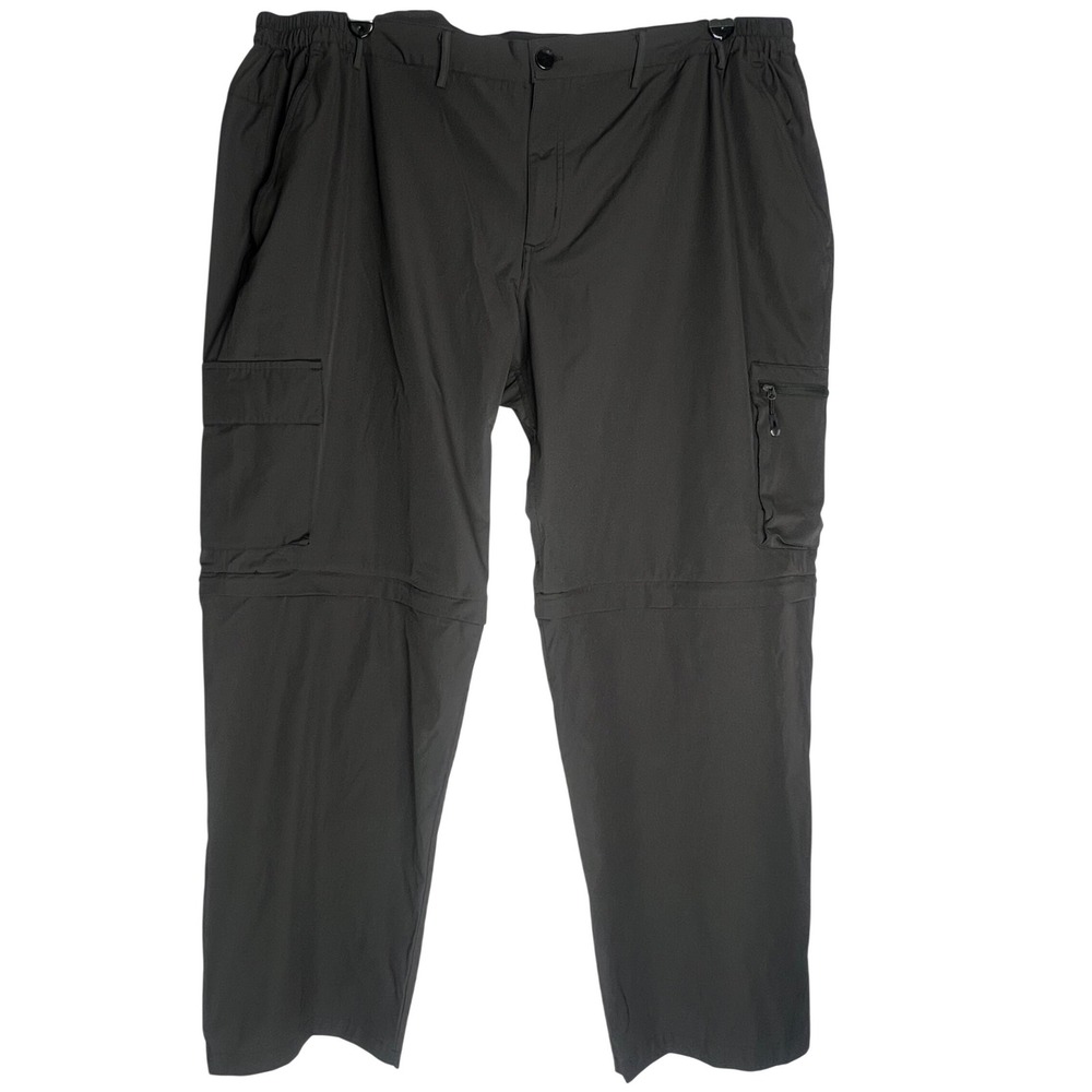 Gash Hao Mens 48x32 Convertible Cargo Hiking Pants Dark Gray Quick Dry Zip Off